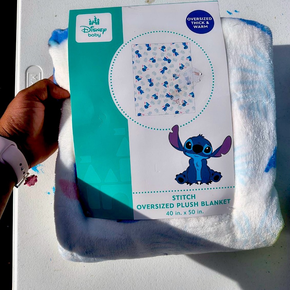 Disney stitch and angel baby throws large